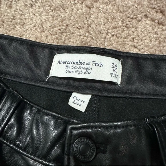 EUC Abercrombie & Fitch High Rise Faux Leather Pants - Picture 4 of 5